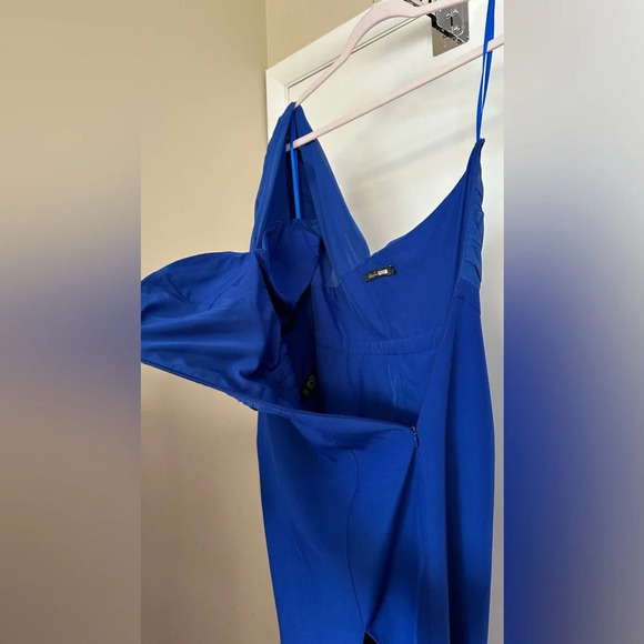 Elle Zeitoune Charles One Shoulder Gown Dress Blue Size Large - Picture 10 of 11
